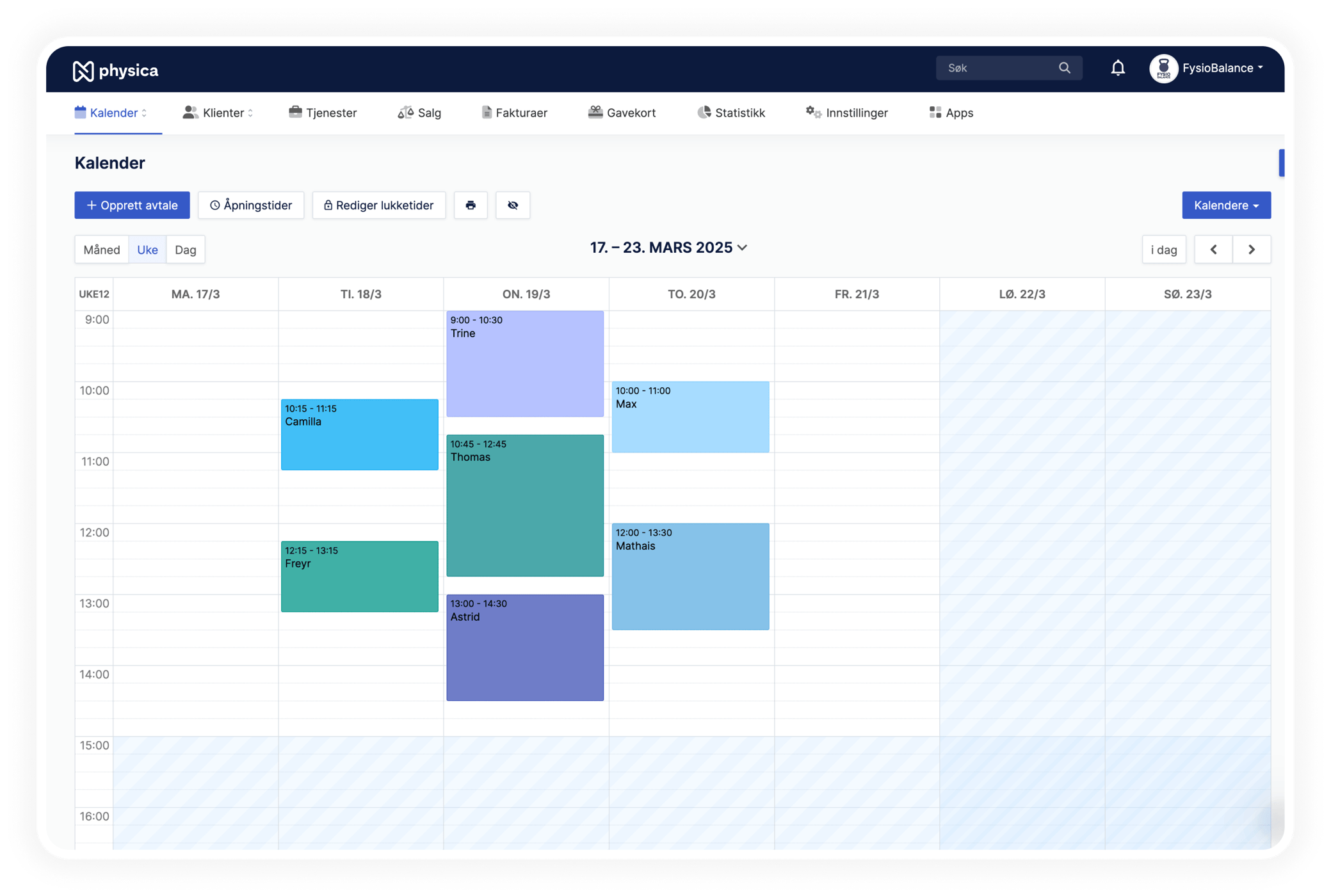 physica homepage device